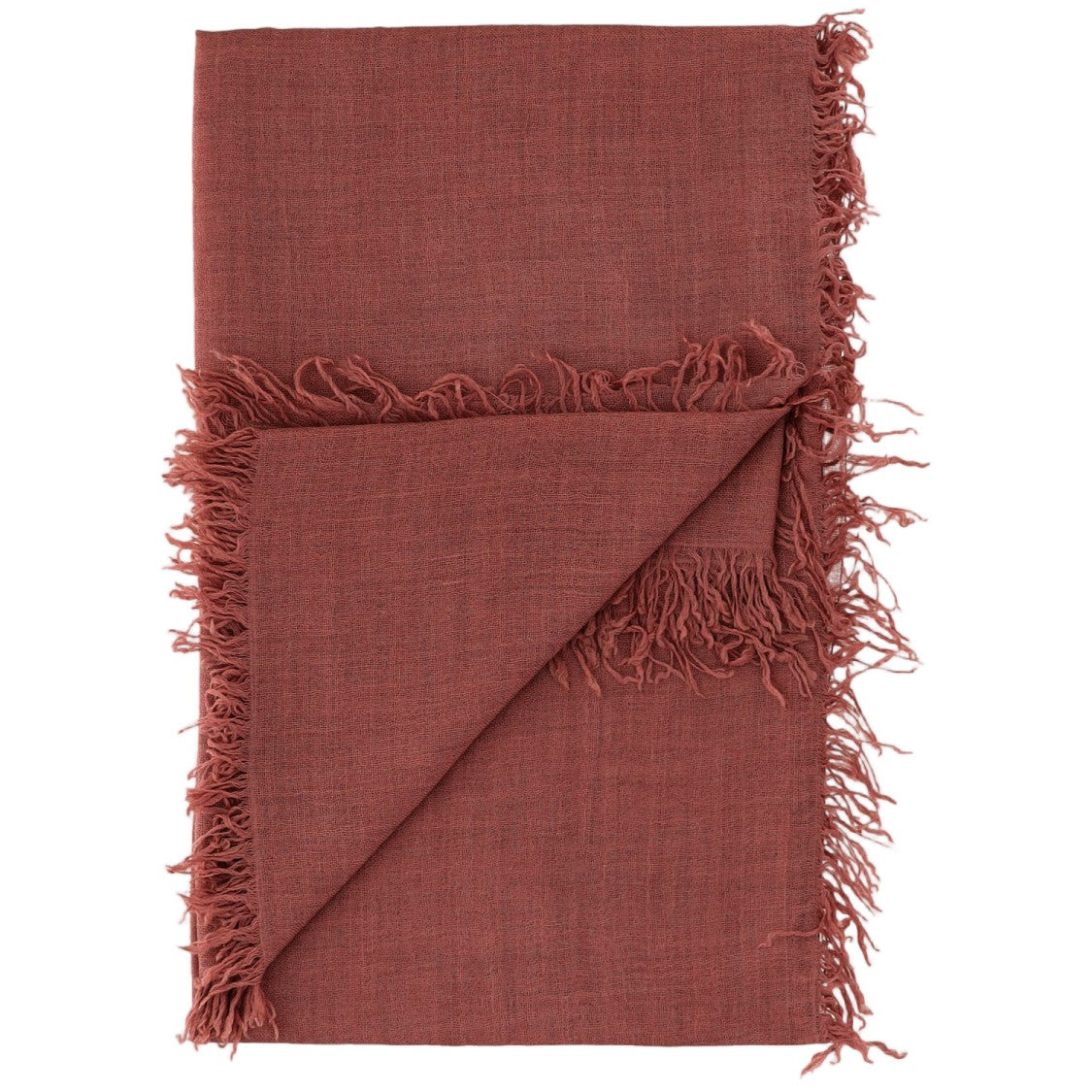 Faliero Sarti Rectangular Cashmere-Silk Blend Scarf With Fringed Edges