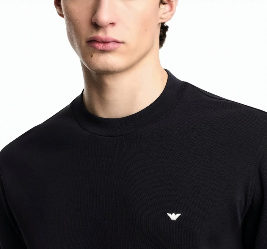 Emporio Armani Blue Double Jersey Crewneck Sweatshirt