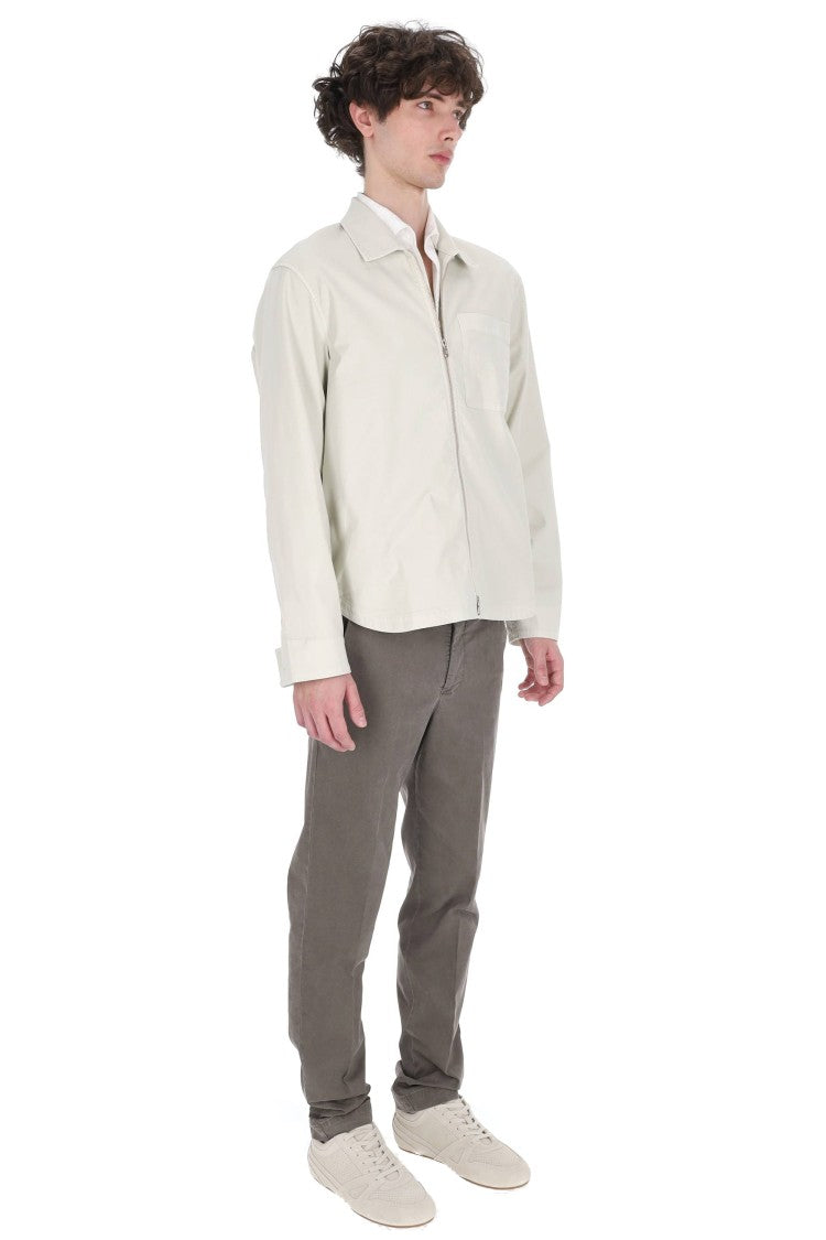 Officine Generale Malo Stretch Cotton-Lyocell Zip Overshirt Jacket