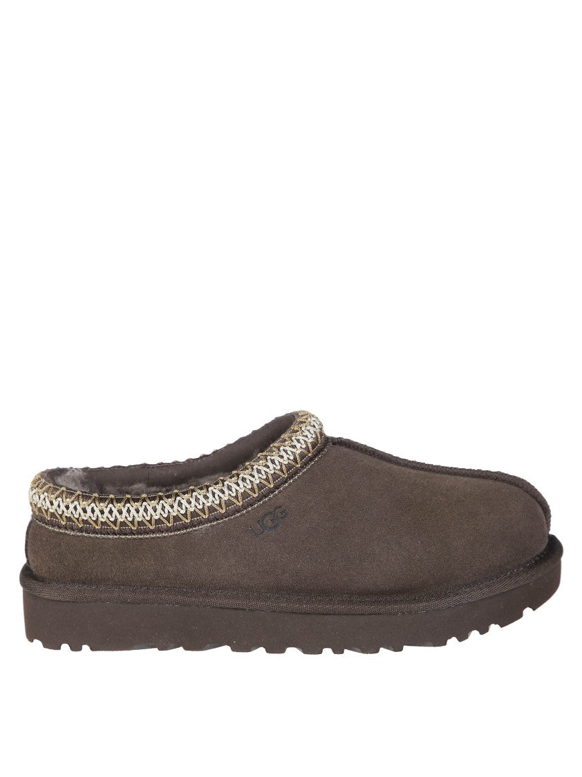 Ugg Tasman Ii Suede Plush Woven Trim Slippers