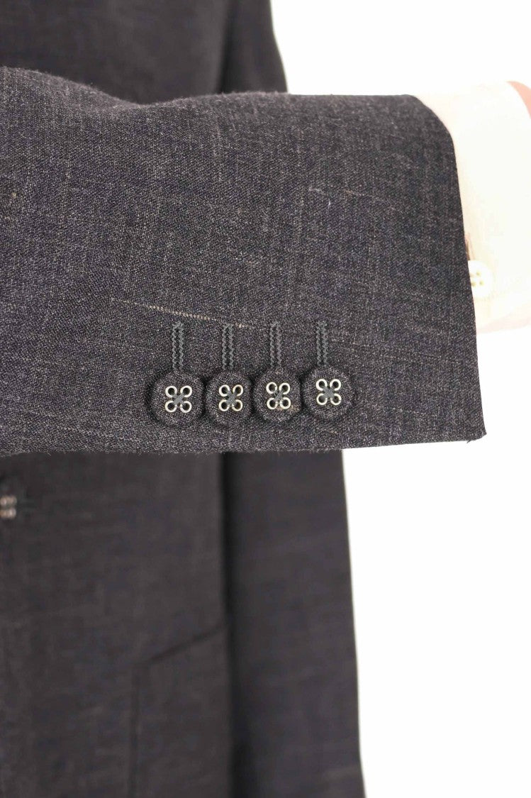 Officine Generale Meryl Wool-Silk-Linen Band Collar Jacket