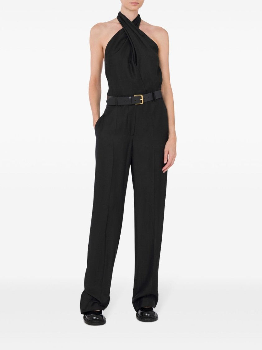 Moschino Black Halterneck Multi Pocket Halter Jumpsuit