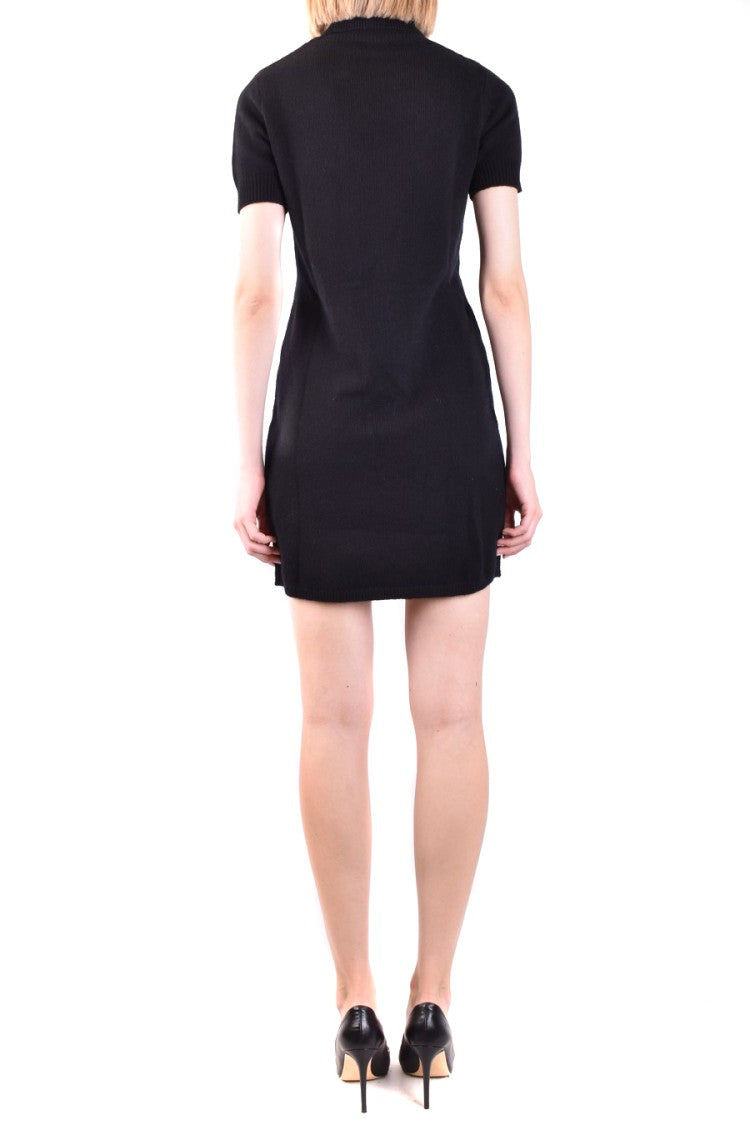 Diesel Short-Sleeved Knit Dress Turtleneck Logo Emblem