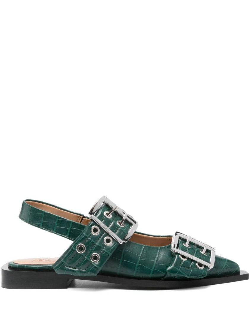 Ganni Feminine Buckle Ballerinas