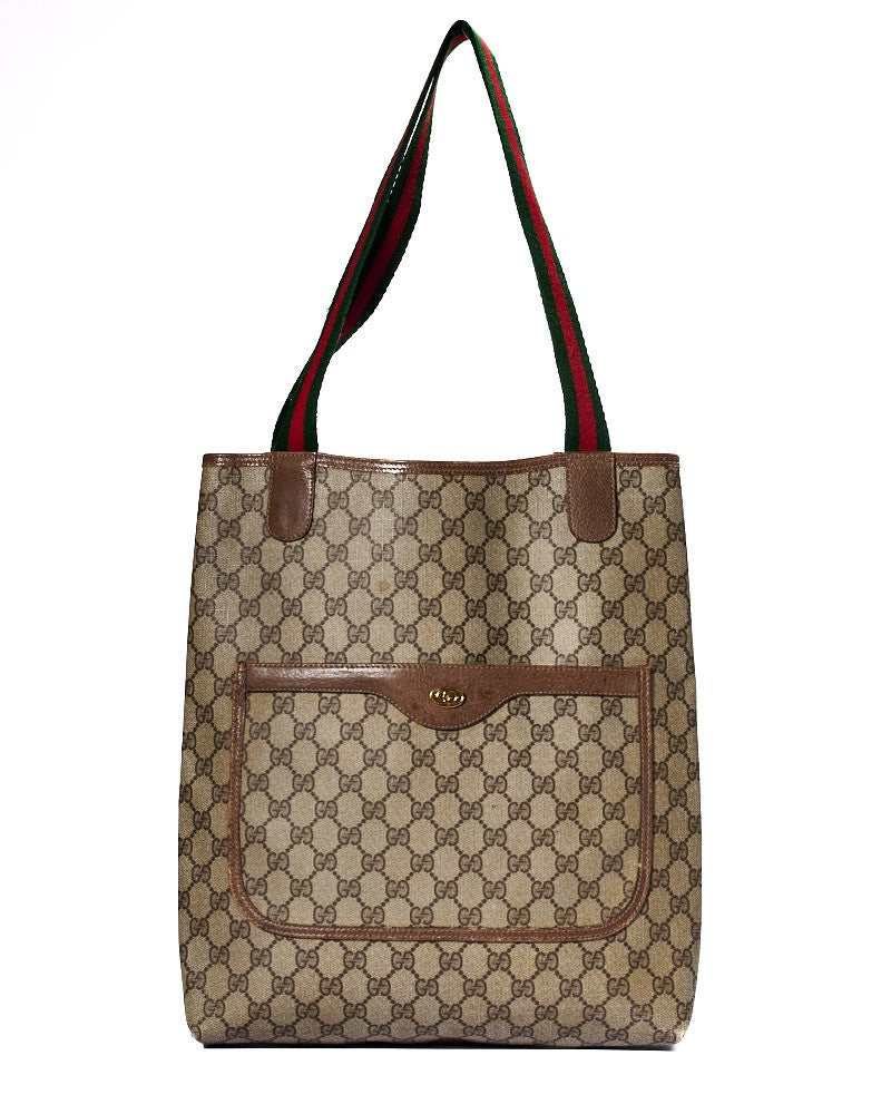Gucci Shopper Vertical Ophidia Vintage Gg Supreme Brown