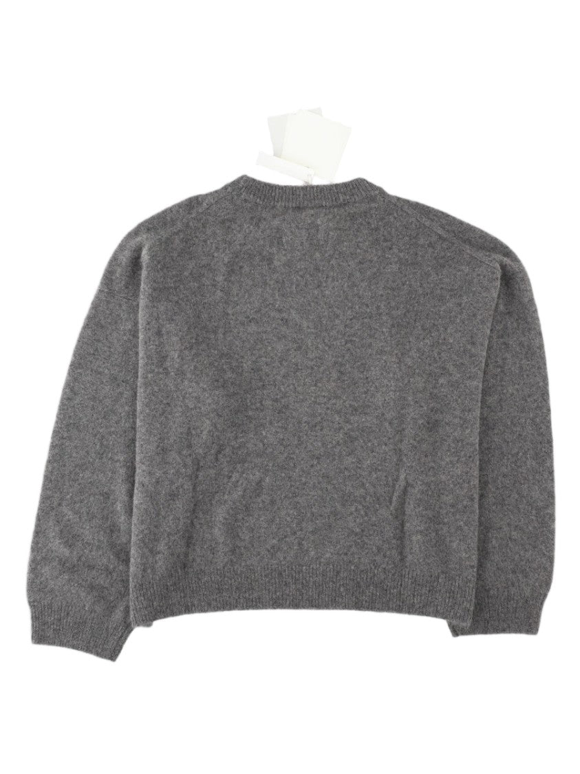 Loulou De Saison Grey Heathered Crewneck Wool-Blend Sweater