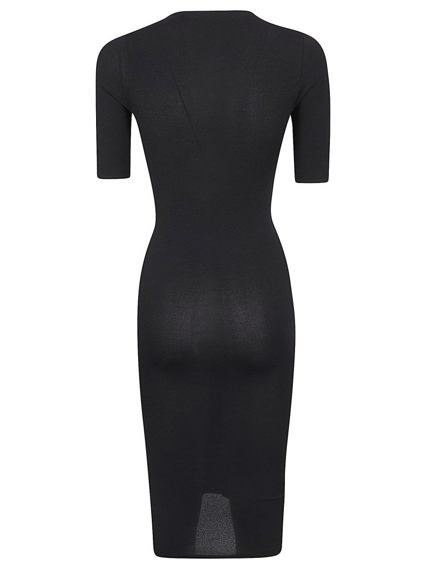 Valentino Garavani Knee-Length Fitted Knit Dress With Bow Detail