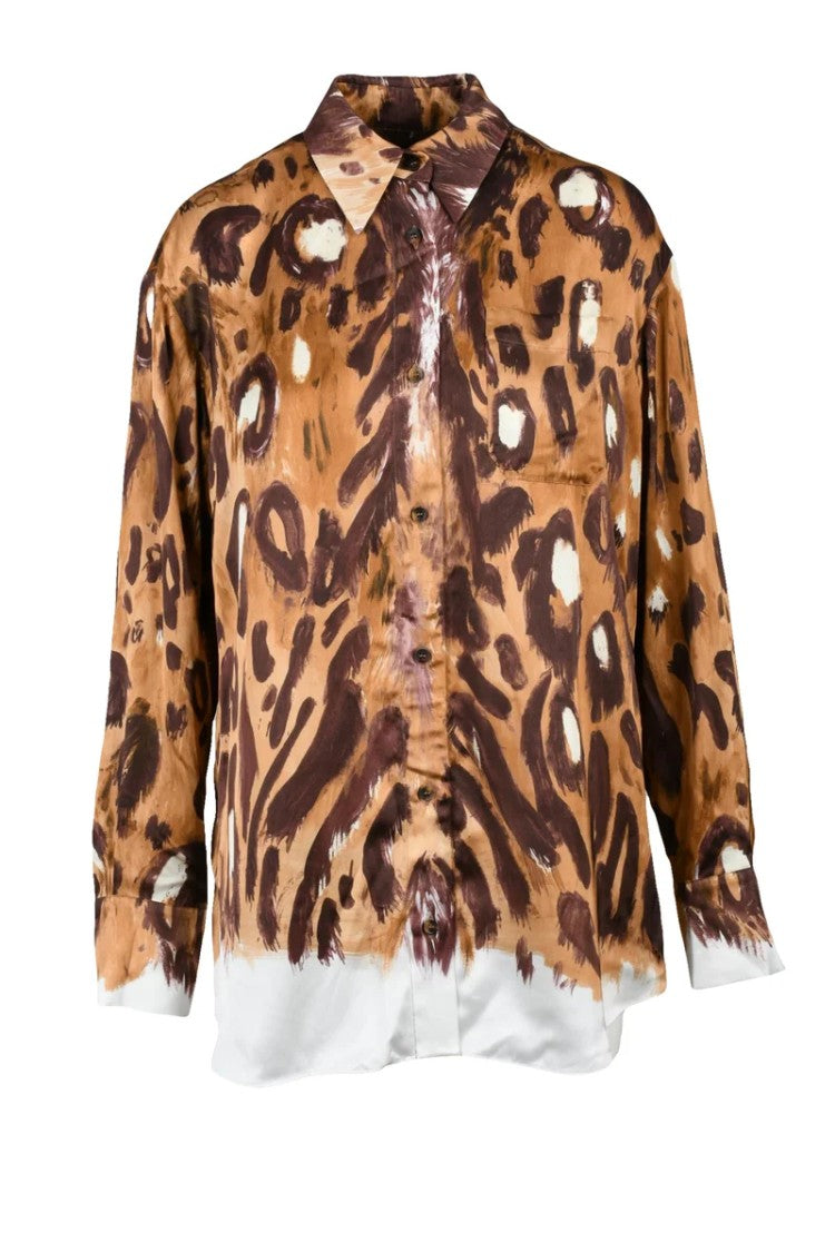 Marni Viscose Overshirt - Brown/Beige