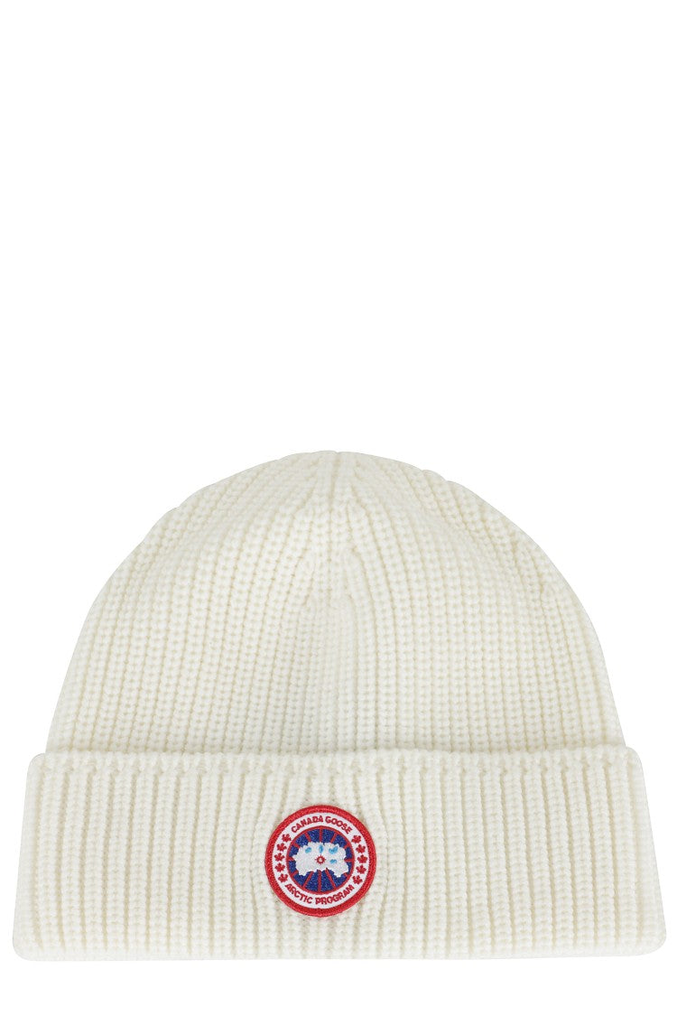 Canada Goose Ribbed Knit Toque With Cuffed Design