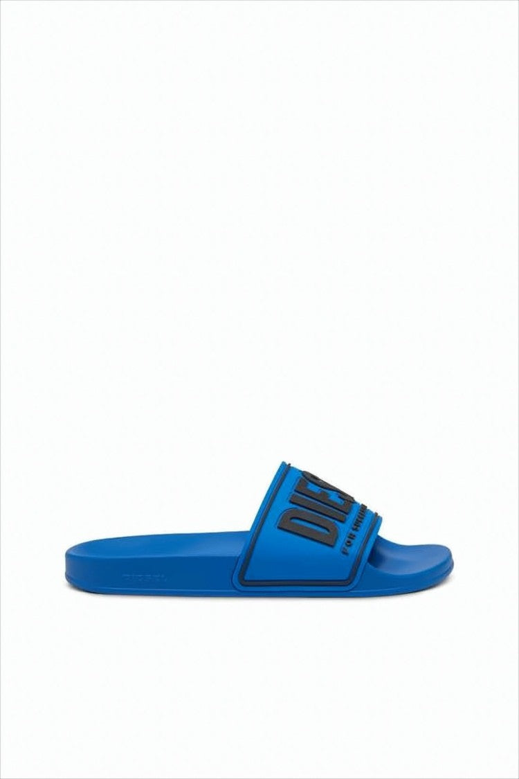 Diesel Rubber Slip-On Mules With Raised Logo