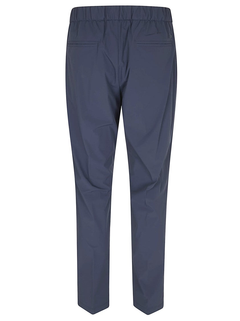 Herno Technical Stretch Seersucker Trousers With Pleats