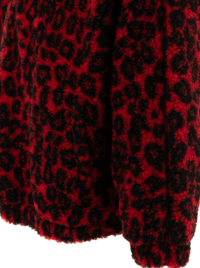 Alexander Mcqueen Leopard Print Fleece Jacket