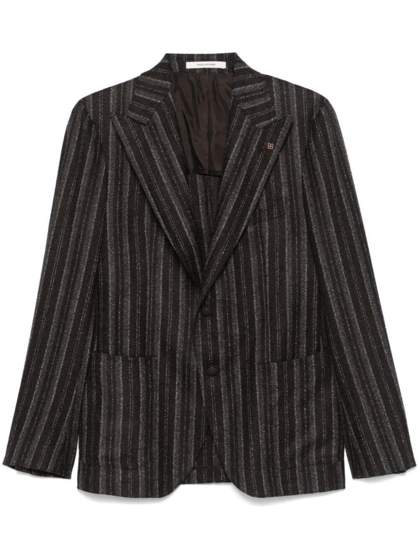 Tagliatore Pinstripe Tailored Blazer With Notched Lapels