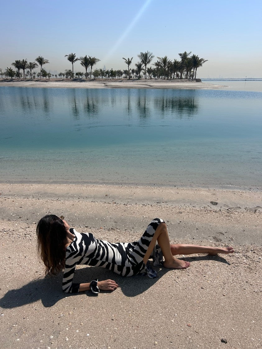 Hawa Made From Love Maha Zebra Form-Fitting Mini Dress