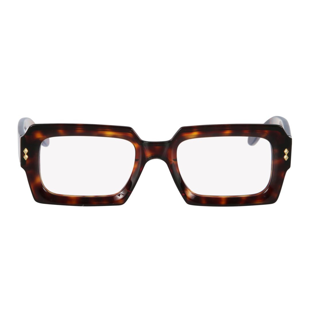 Kador Evy Glamour Rectangular Tortoiseshell Frame Eyeglasses With Gold Accents