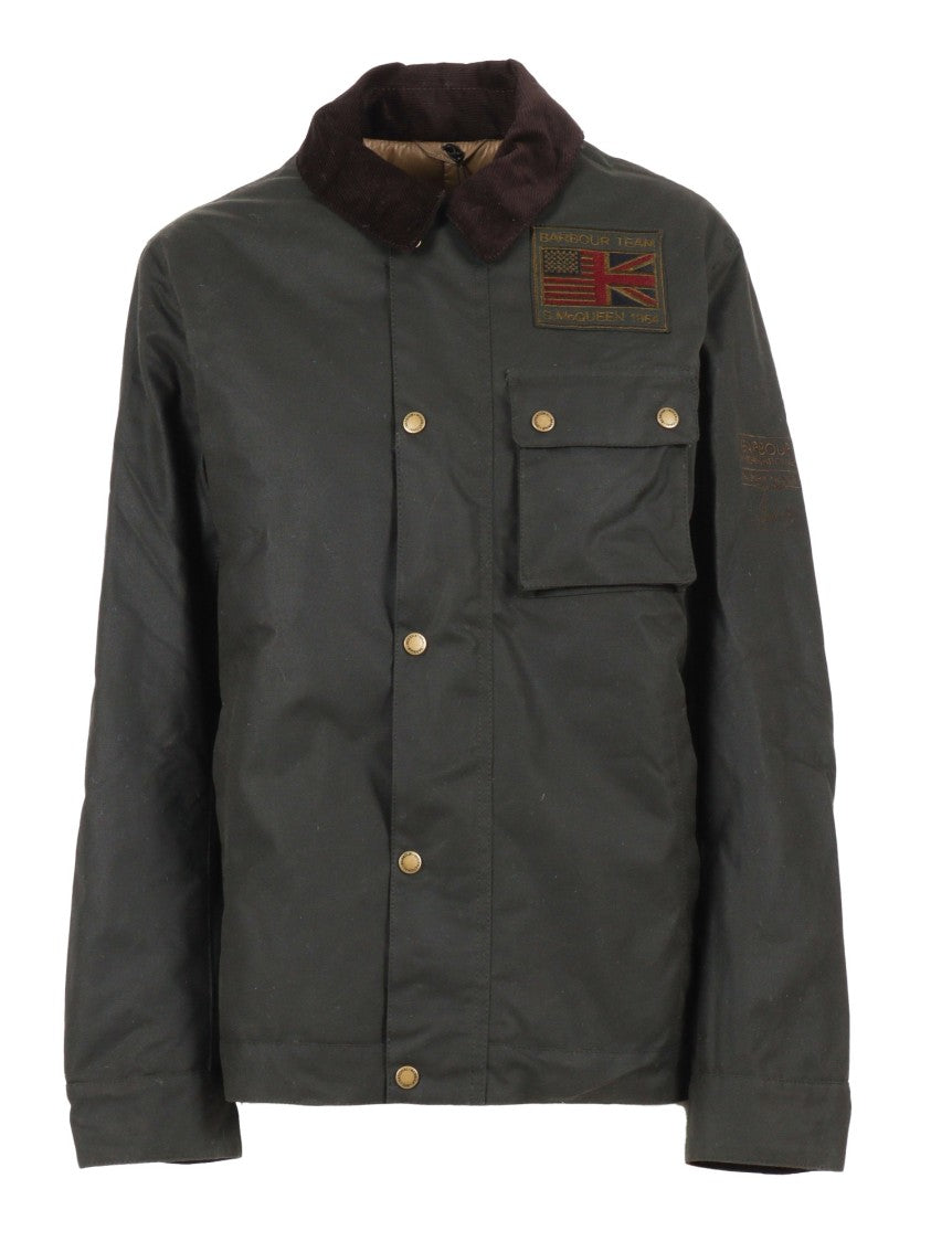 Barbour Classic Waxed Cotton Jacket With Corduroy Collar