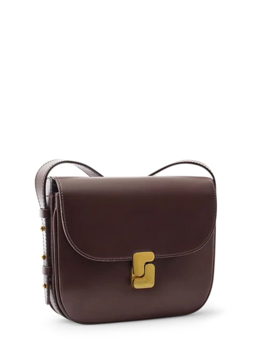 Soeur Bellissima Mini Gold-Tone Clasp Brown Leather Mini Bag