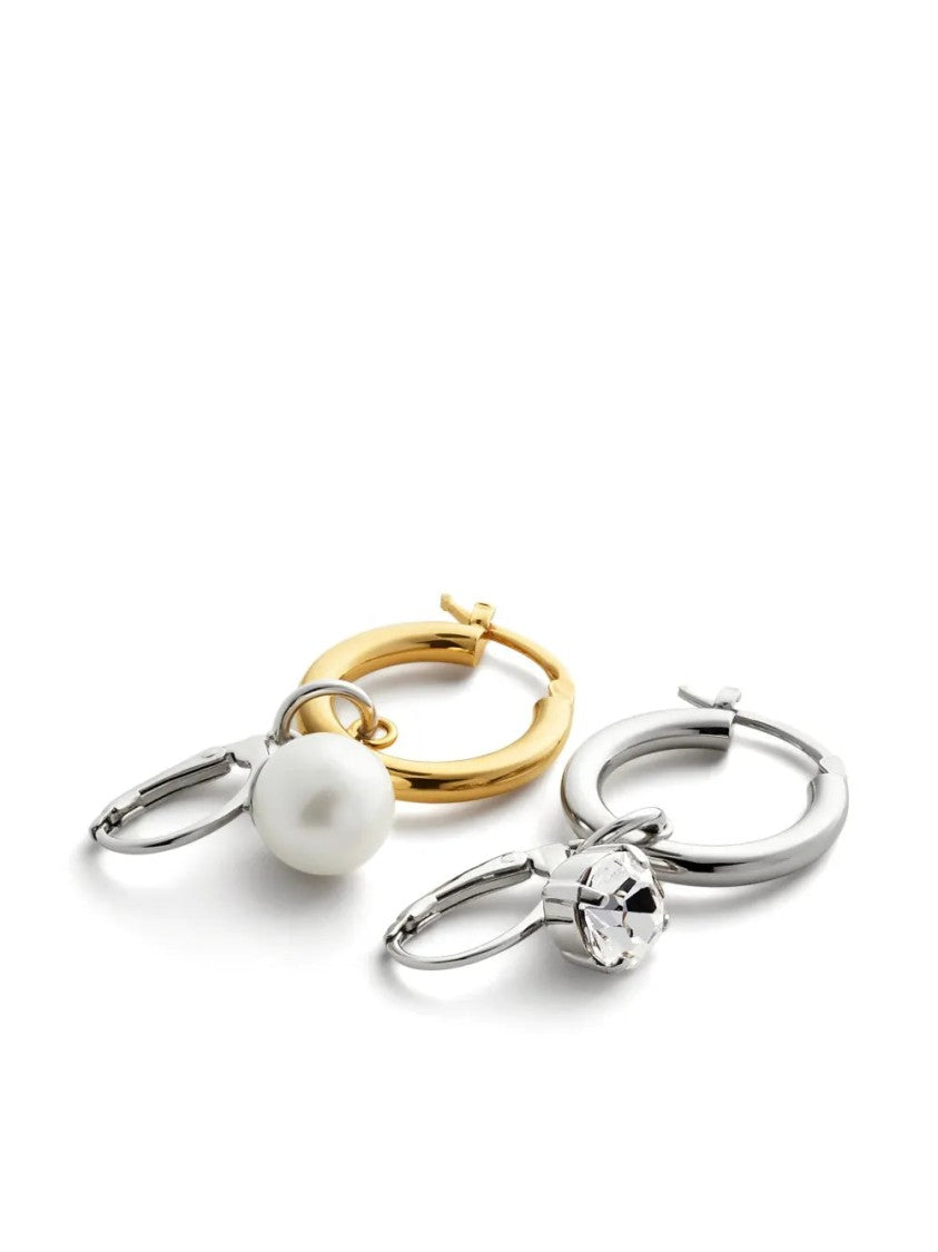 Mm6 By Maison Margiela Embellished Hoop Earrings