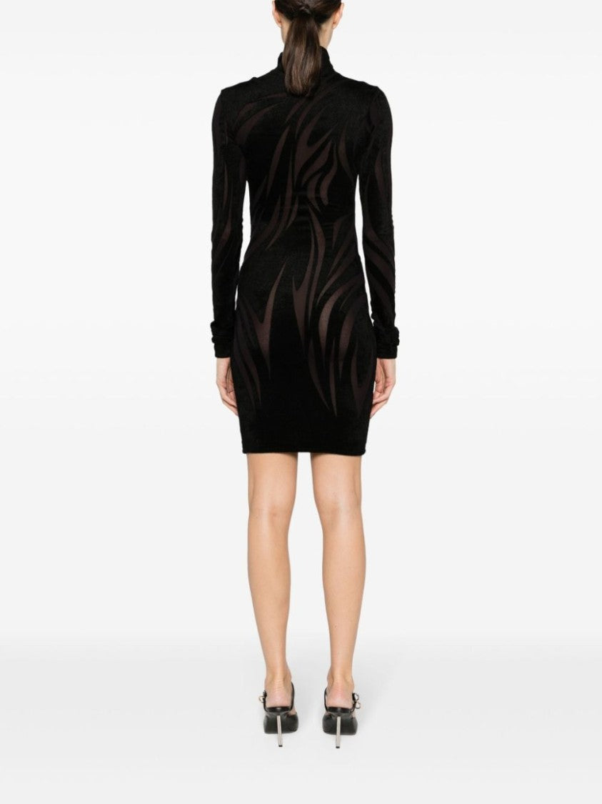 Mugler Black Chenille Dress