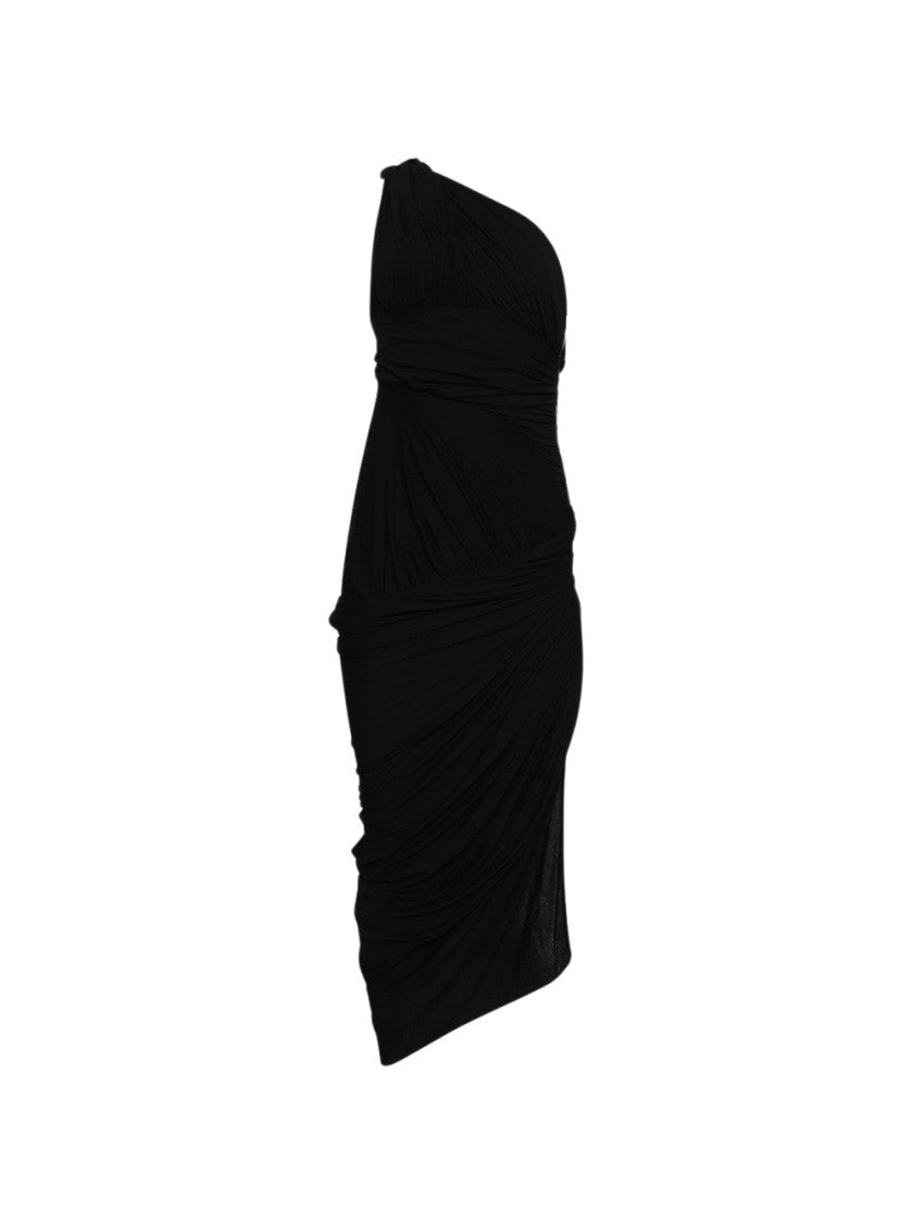 Rick Owens Lido Draped Midi Dress Black