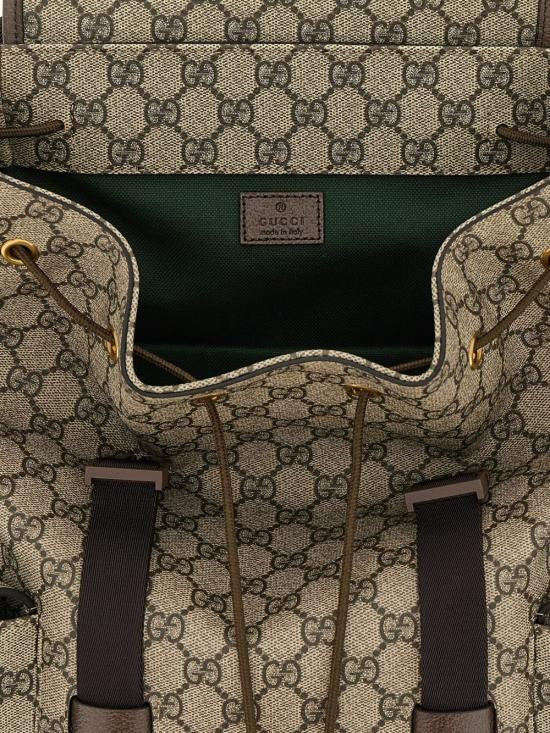 Gucci Structured Monogram Canvas Backpack