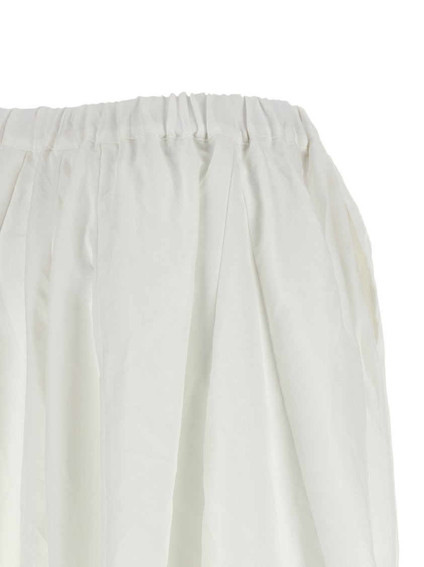 Comme Des Garçons Extra Wide Leg Crumpled Twill Pants With Drawstring Waist
