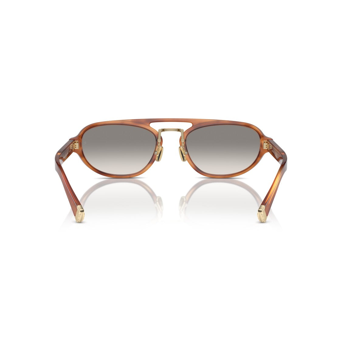 Brunello Cucinelli 0Bc4008s Translucent Amber Oval Sunglasses With Gold Accents