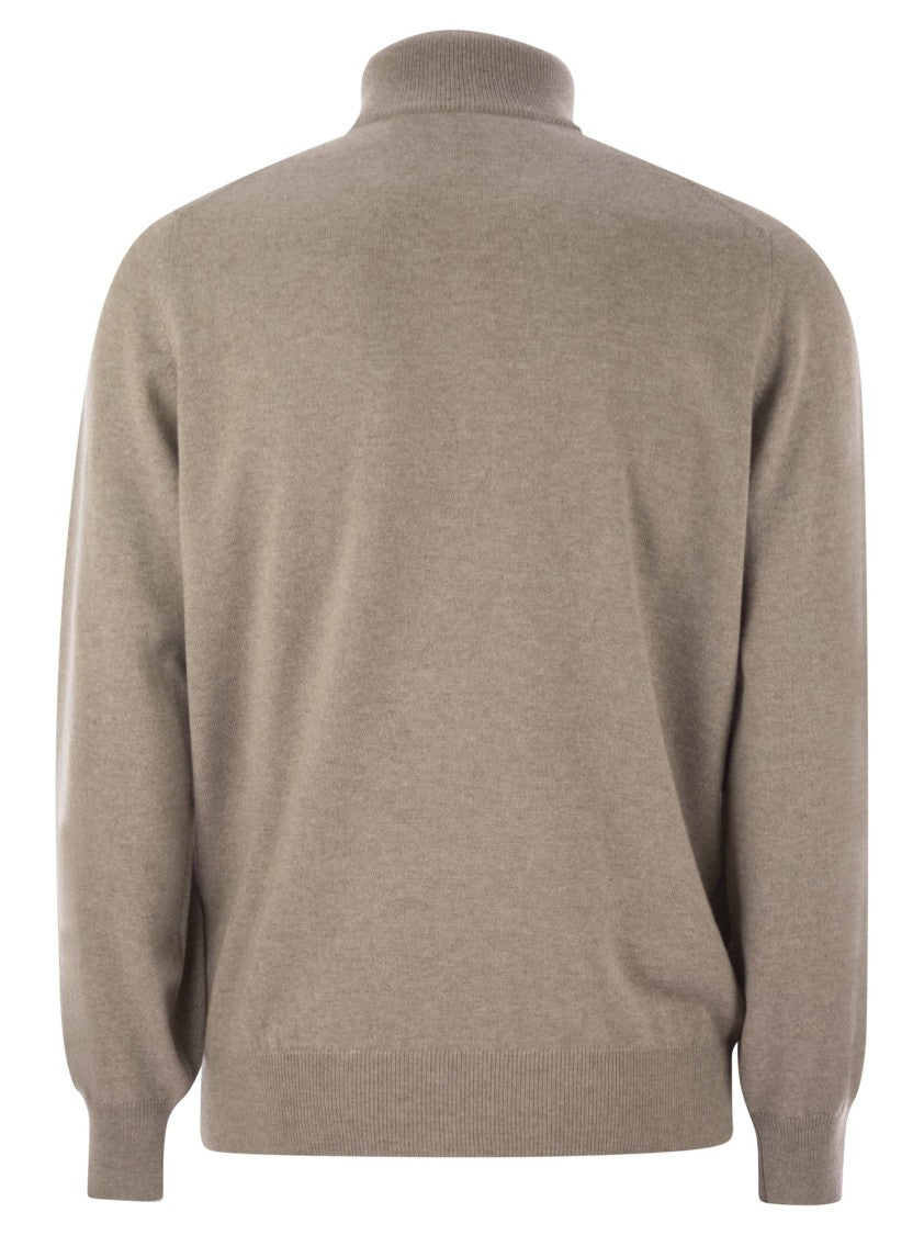 Brunello Cucinelli Cashmere Turtleneck Sweater With Zipper