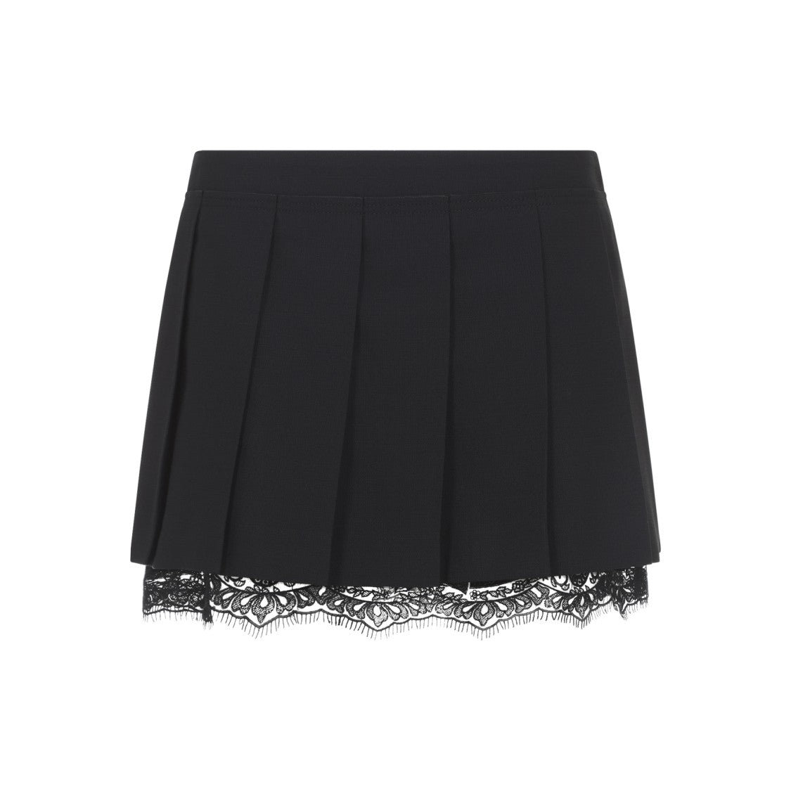 Acne Studios Mini Skirt With Structured Pleats And Lace Trim