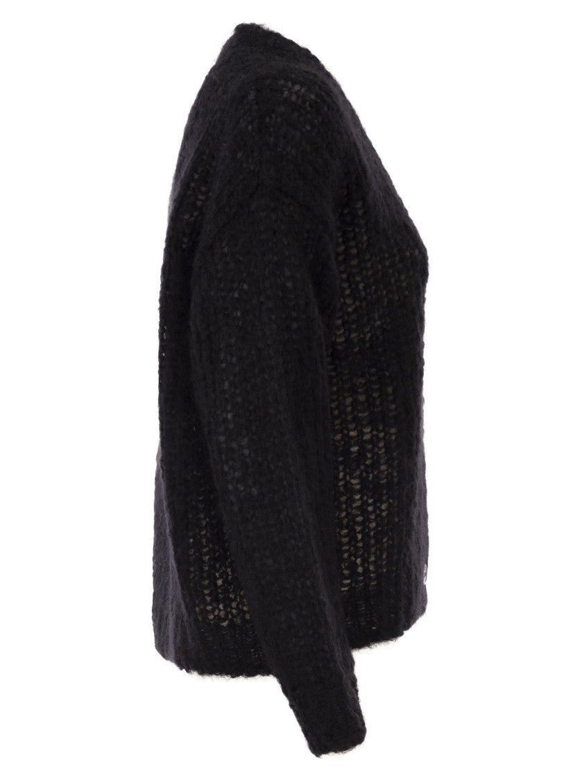 Max Mara Textured Mohair Blend Cardigan With V-Neck