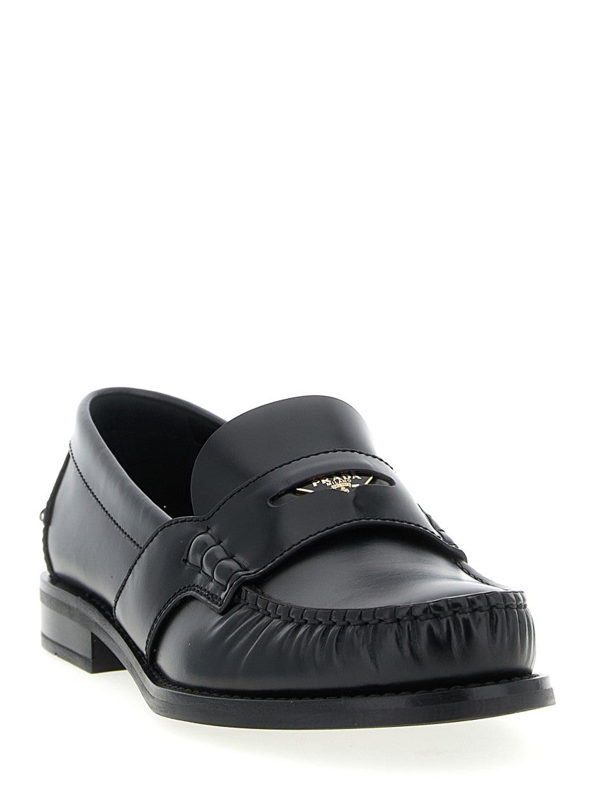 Prada Brushed Calf Leather Loafers