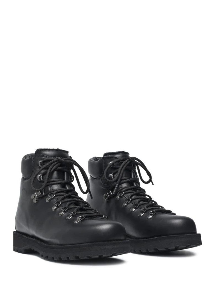 Diemme Black Minimalist Rugged Leather Boots