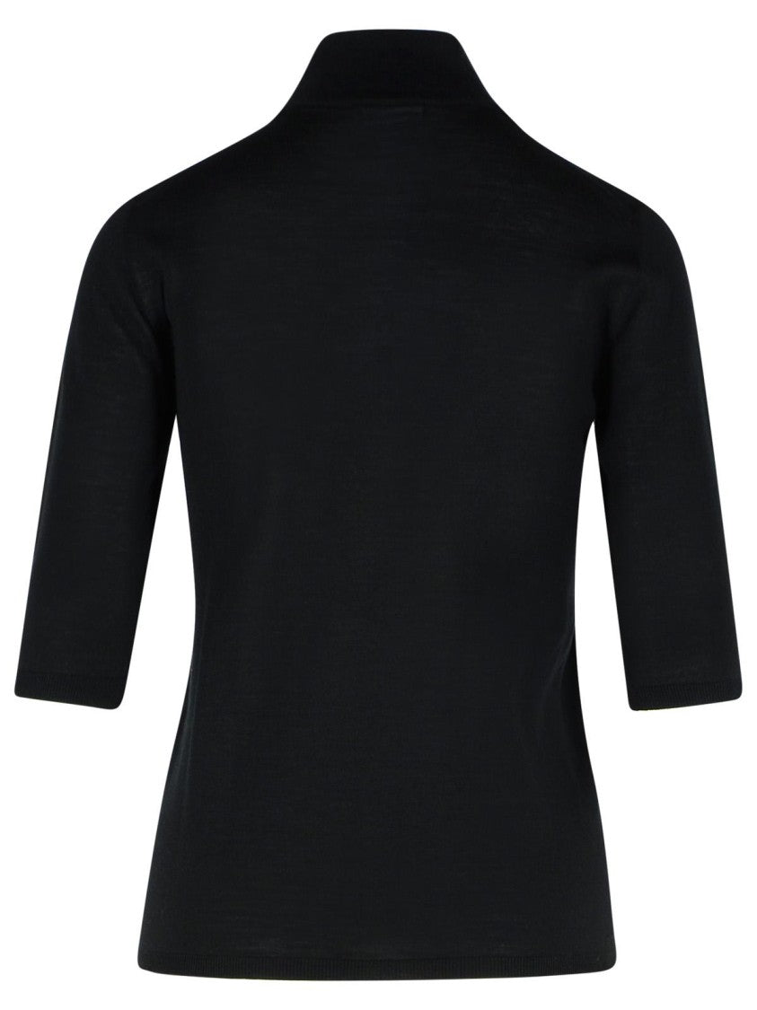 Max Mara Cecina' Beige Virgin Wool Turtleneck Sweater