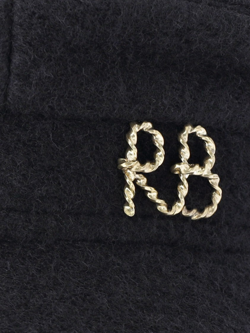 Ruslan Baginskiy Black Wool Baker Boy Hat