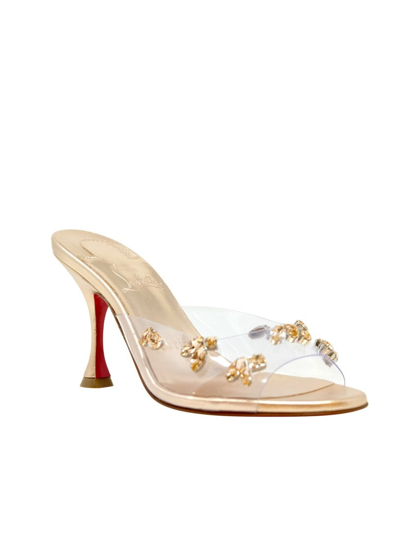 Christian Louboutin Peach Nappa Pvc Degraqueen 85 Sandals