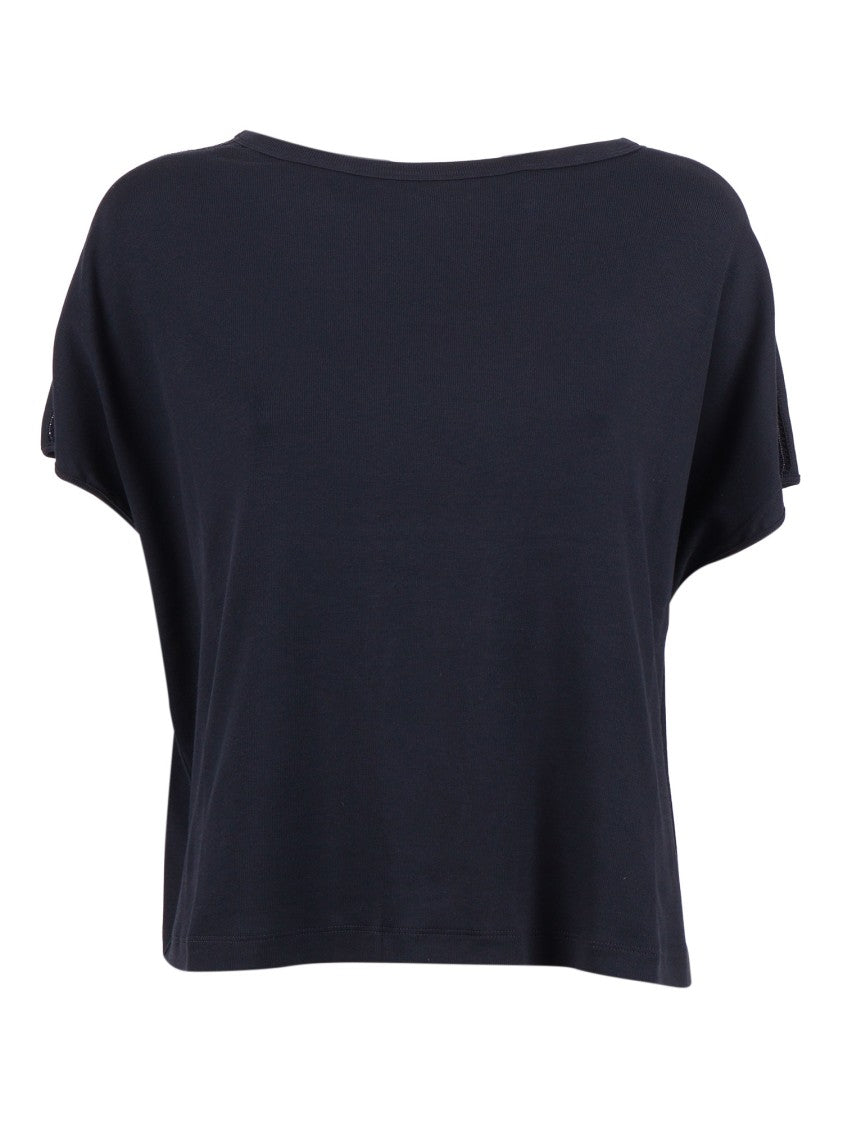 Fabiana Filippi Blu Notte Jersey Cropped T-Shirt