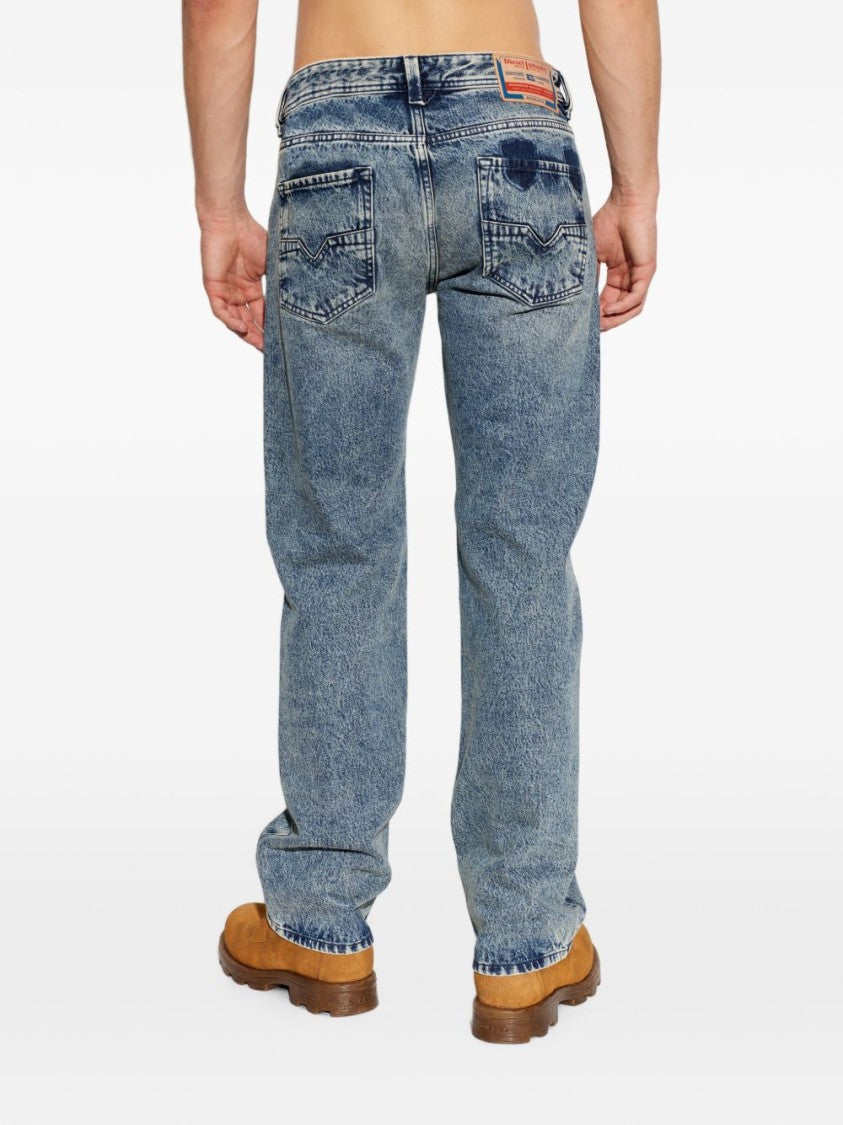 Diesel Blue Straight-Leg Vintage Whiskering Jeans
