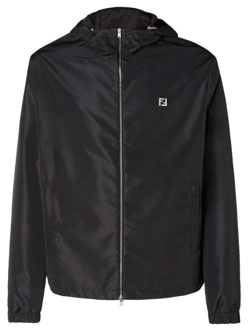 Fendi Lightweight Blouson Jacket With Front Zipper And Hood