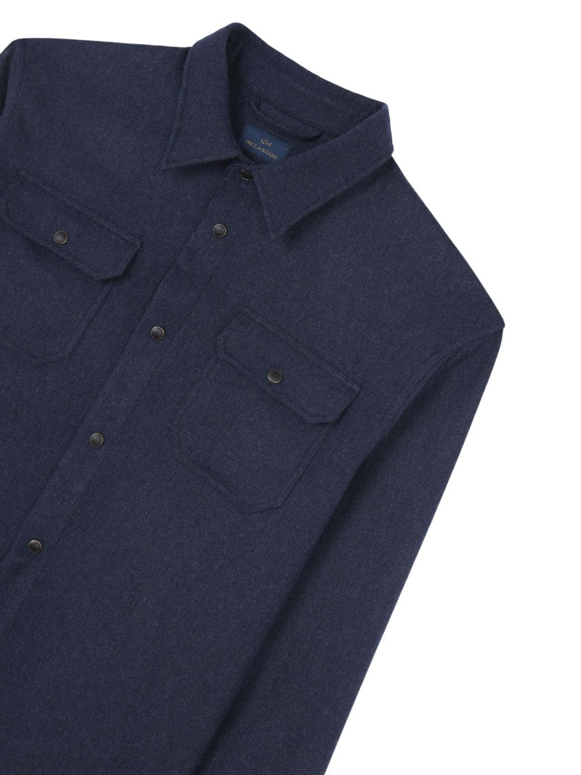 Paul & Shark Navy Wool Blend Jacket With Classic Detailing