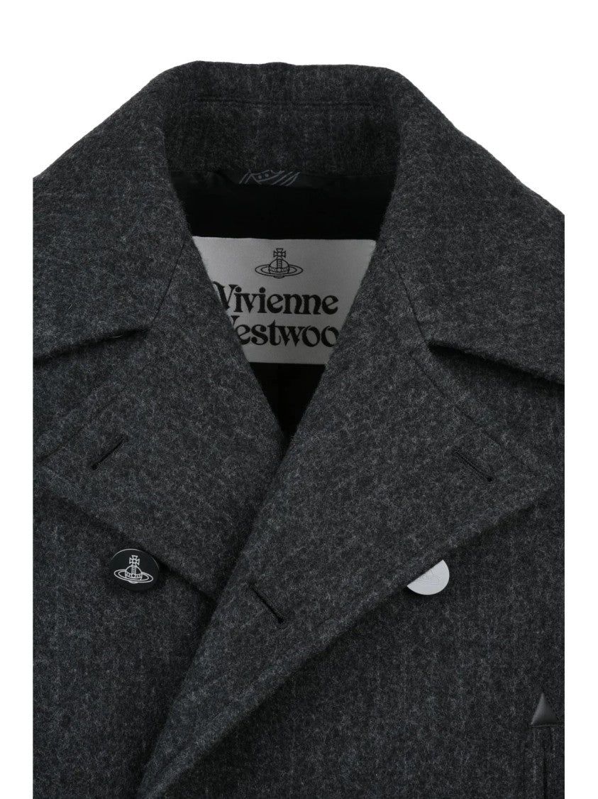 Vivienne Westwood Double-Breasted Tailored Peacoat With Logo Button Closure