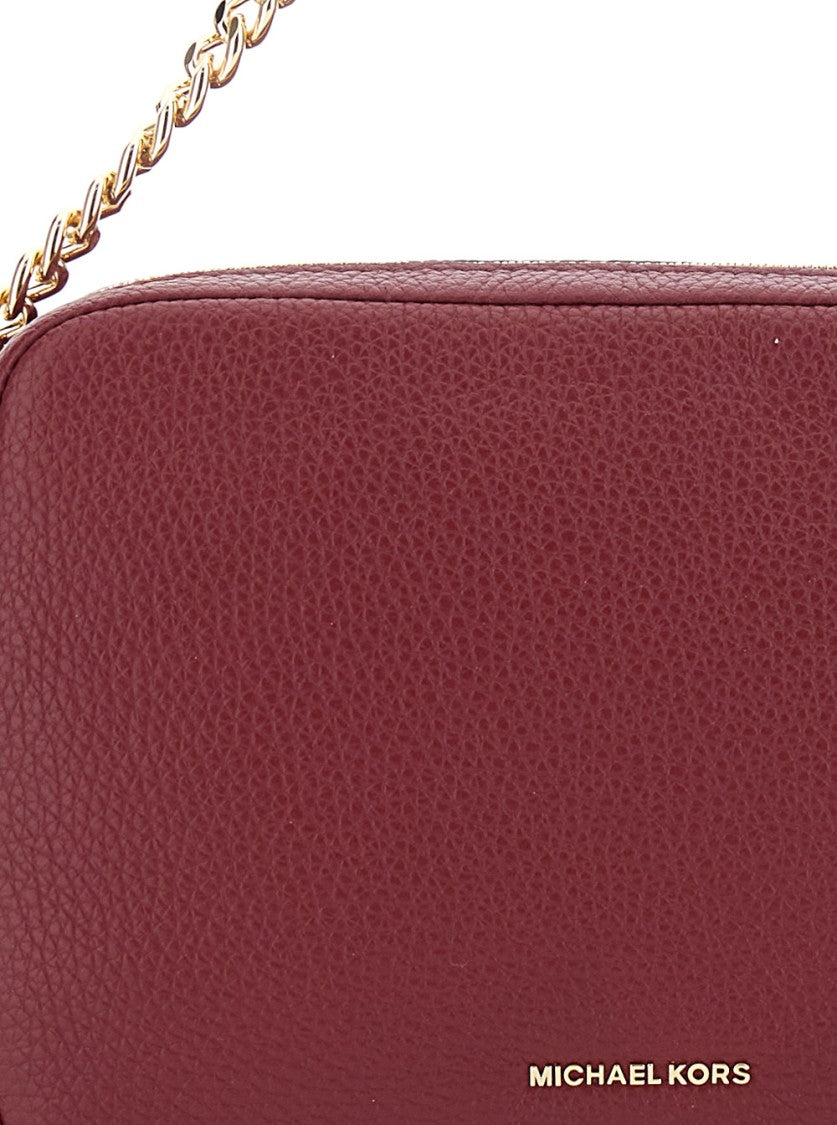 Michael Michael Kors Textured Leather Crossbody Bag With Chain