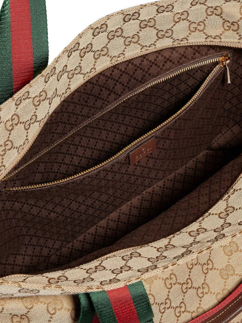 Gucci Rectangular Monogram Striped Handle Tote Bag
