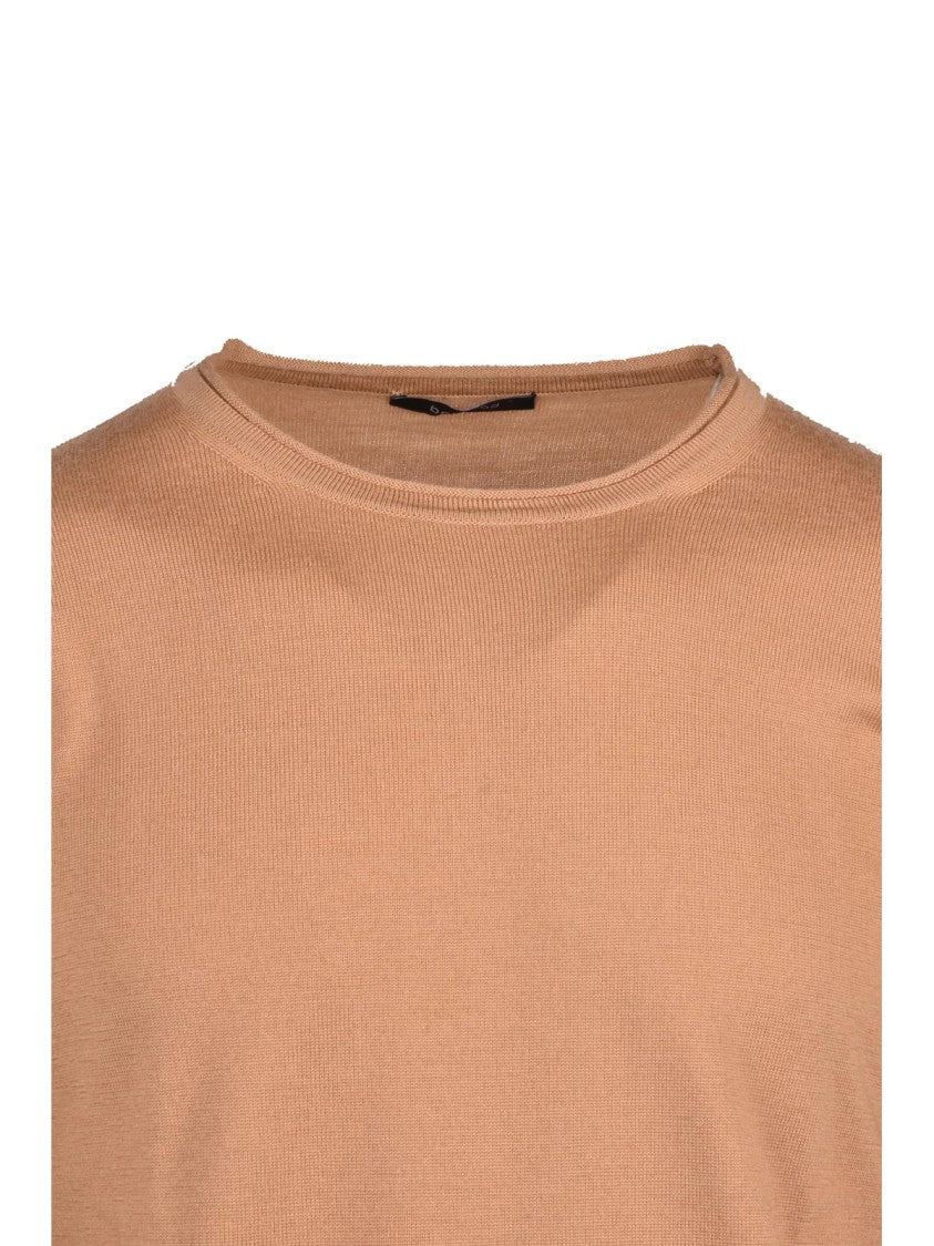 Bellwood Crewneck Sweater In Extrafine Merino Wool With Ribbed Detailing