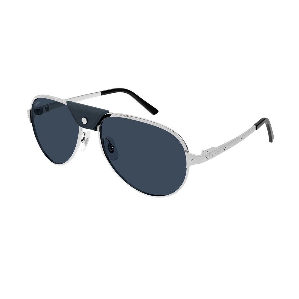 Cartier Ct0034s Santos De Metal Frame Pilot Sunglasses
