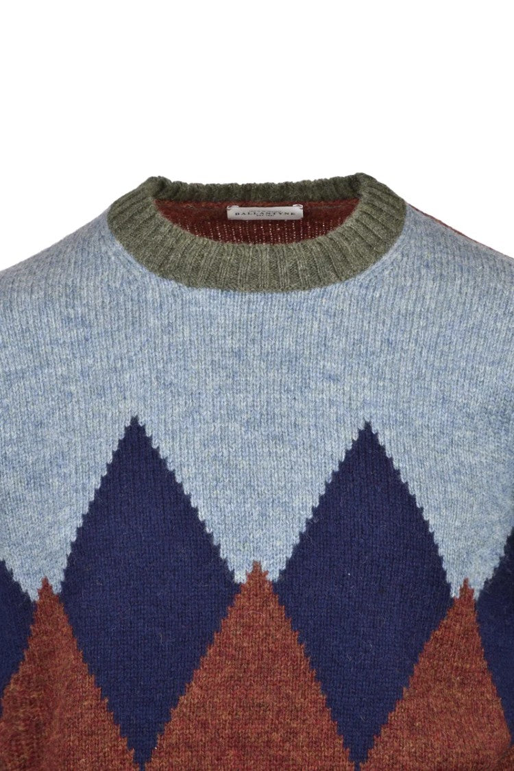 Ballantyne Wool Crewneck Pullover - Green/Blue