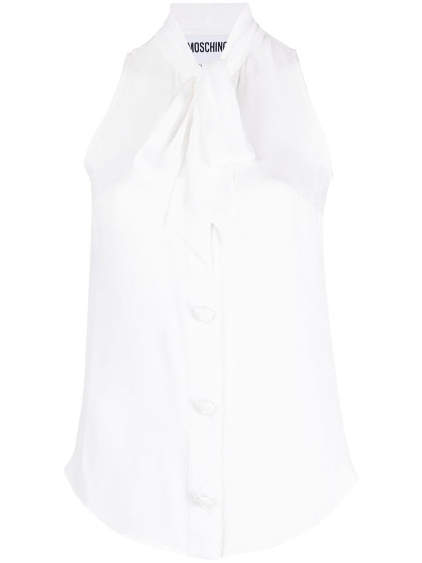 Moschino Silk Pussy-Bow Collar Blouse