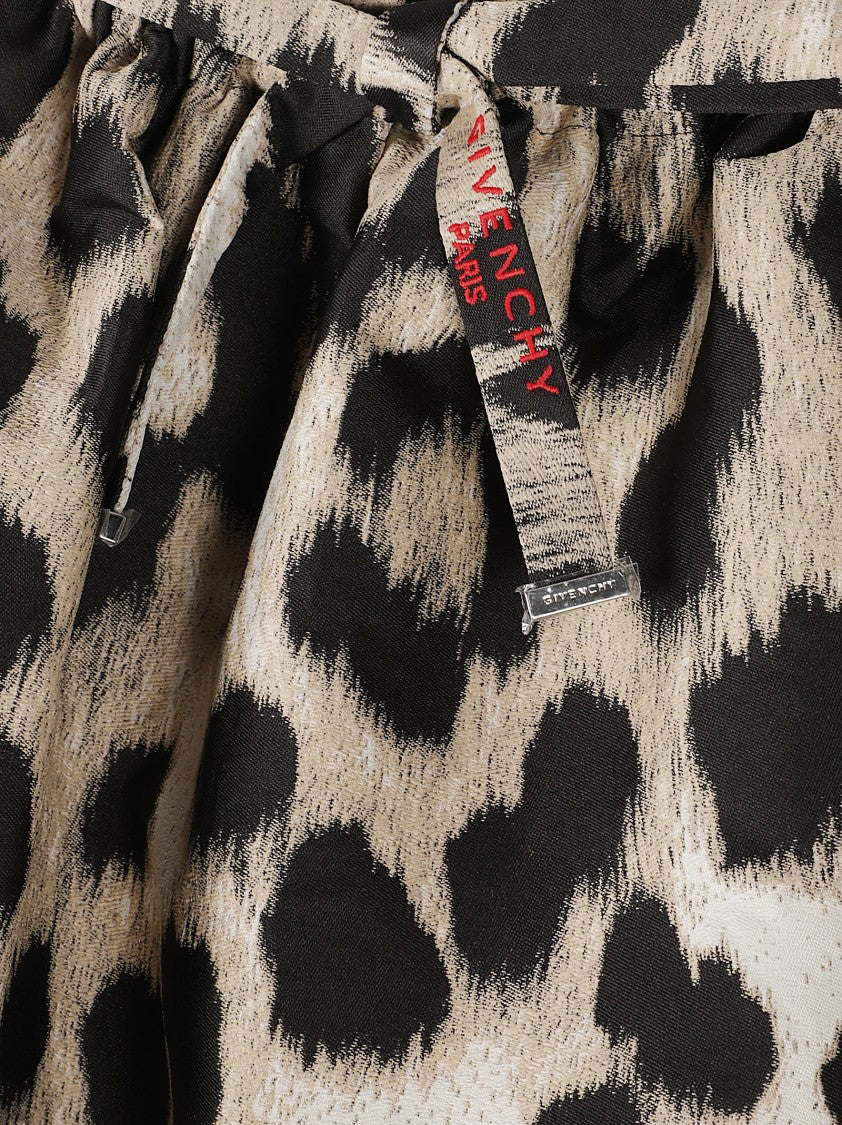 Givenchy Mini Skirt With Voluminous Silhouette And Bold Animal Print