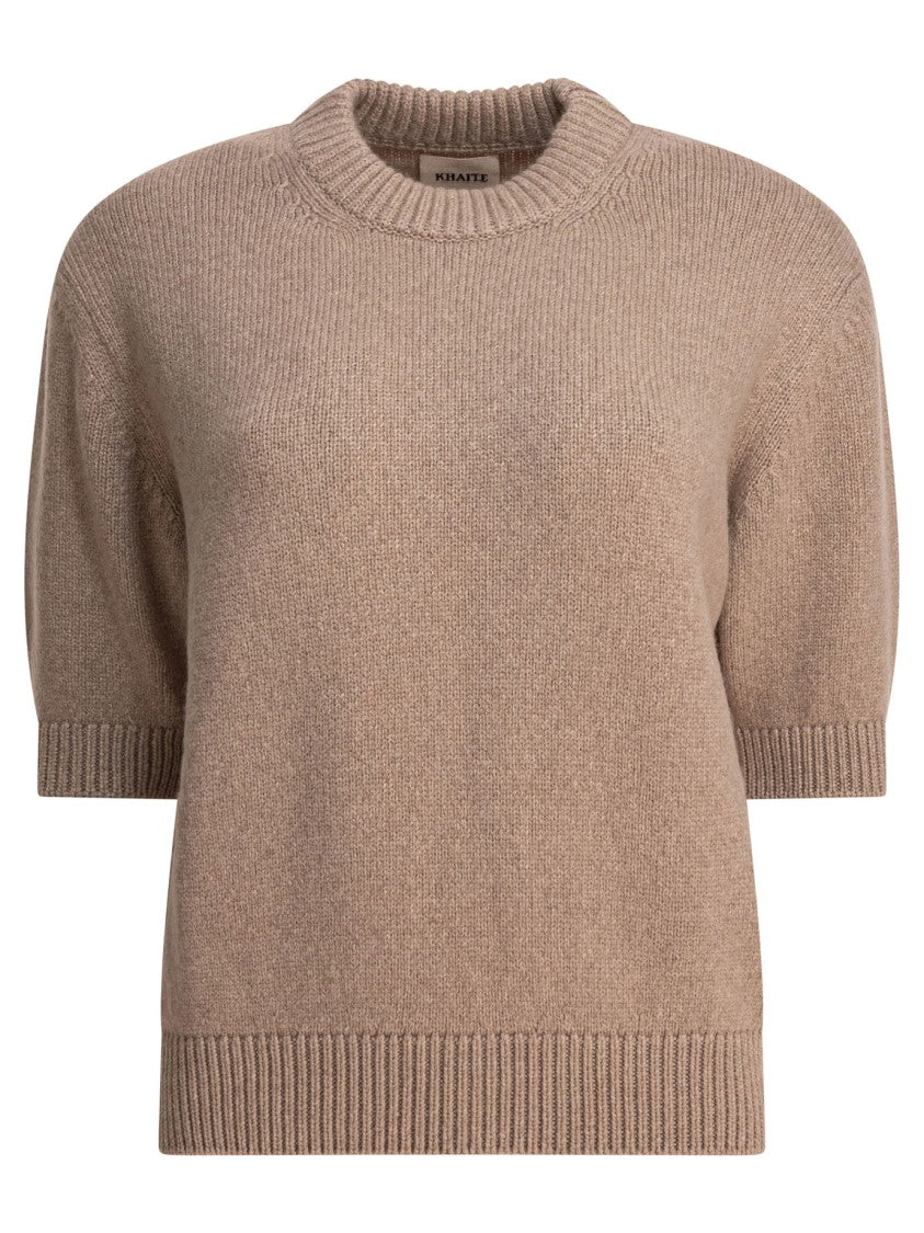 Khaite Elbow-Length Cashmere Sweater With Ribbed Detailing