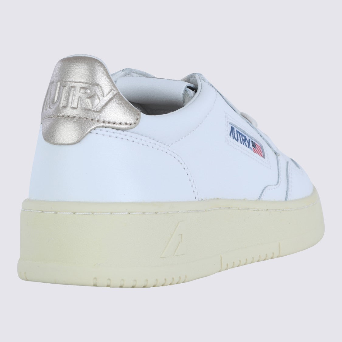 Autry Minimalist White Leather Sneakers With Vintage Cream Sole