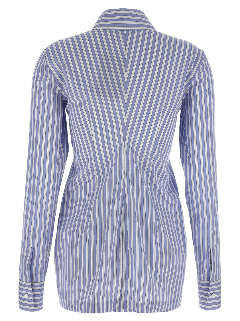 The Attico Striped Cotton Shirt With Classic Collar